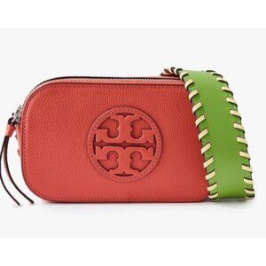 NWT!  Authentic Tory Burch Miller Poppy Red & Green Crossbody Bag